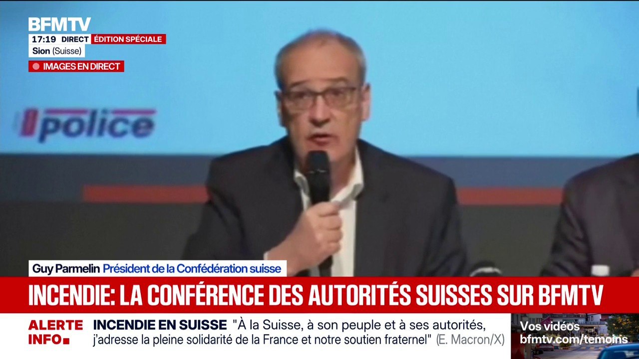 Incendie mortel en Suisse: "L'incendie qui s'est produit la nuit dernière dans un bar de Crans-Montana constitue une des pires tragédies que notre pays ait connues", déclare Guy Parmelin, président de la Confédération suisse