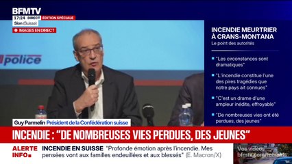 Incendie mortel en Suisse: "Je tiens à saluer l'action remarquable des services de secours", dit Guy Parmelin, président de la Confédération suisse
