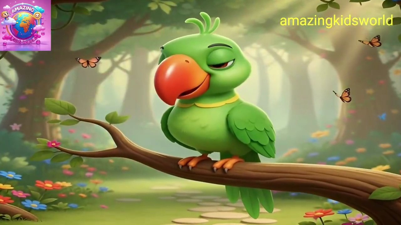 मिठू तोता का प्यारा गीत बच्चों के लिए रंगीन तोता कहानी Kids Parrot Song Hindi Mittu Tota Story