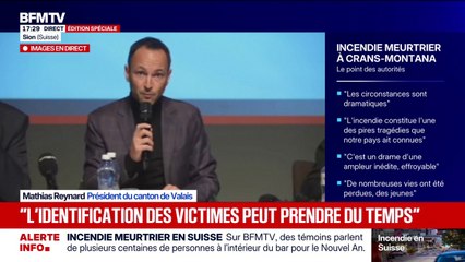 Incendie mortel à Crans-Montana: "Nous sommes face à une situation critique, face à des blessés graves et des grands brûlés", explique Mathias Reynard, président du canton de Valais