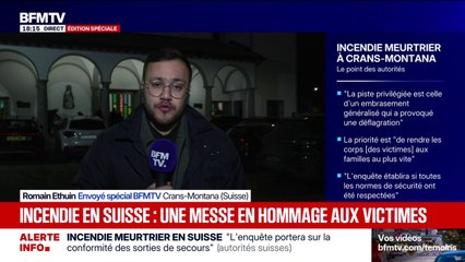 Incendie mortel à Crans-Montana: une messe en hommage aux victimes a commencé à 18h dans l'église de la ville