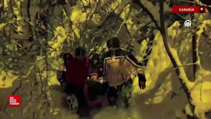 Karabük’te 80 santimetrelik karda zamanla yarış