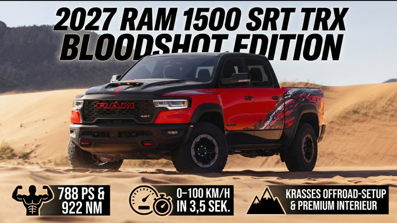 Ram 1500 SRT TRX 2027 – brutaler V8, Baja-Modus & 19-Speaker-System
