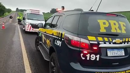 Família fica ferida após capotamento na BR-277, em Cascavel