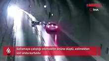 Sollamaya çalıştığı otomobilin önüne düştü, ezilmekten son anda kurtuldu