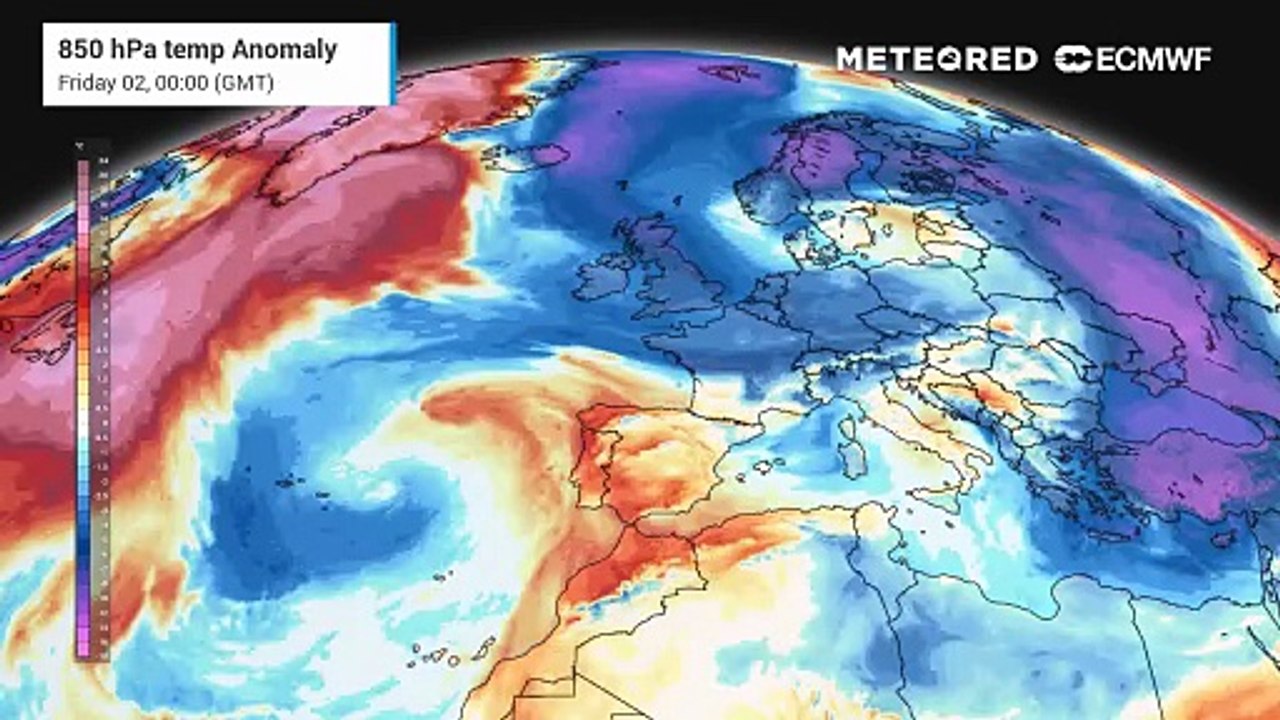 Cold Arctic air moving southwards into the UK to bring freezing temperatures to many parts of the UK