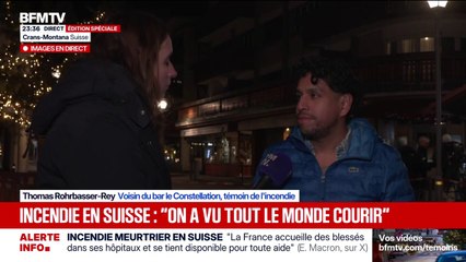 Crans-Montana: "On est en période de deuil", déclare Thomas Rohrbasser-Rey, témoin de l'incendie du bar