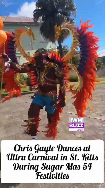 Chris Gayle Dances at Ultra Carnival in St. Kitts During Sugar Mas 54 Festivities