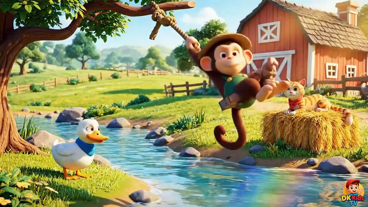 Monkey Funny Tractor & Farm Adventure 🐒🚜 | Full Movie Hindi Cartoon | Kids Farm Story Animation