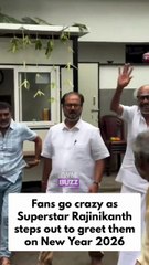 Superstar Rajinikanth welcomed the New Year 2026 by greeting fans gathered outside his home in Chennai