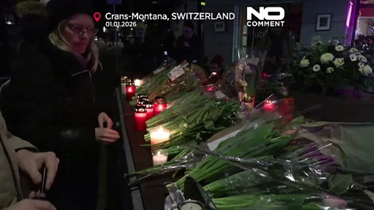 Crans-Montana: Mourners pay tribute after deadly fire at Swiss ski resort