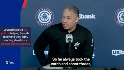 Kawhi 'a special, great mid-range shooter' - Lue