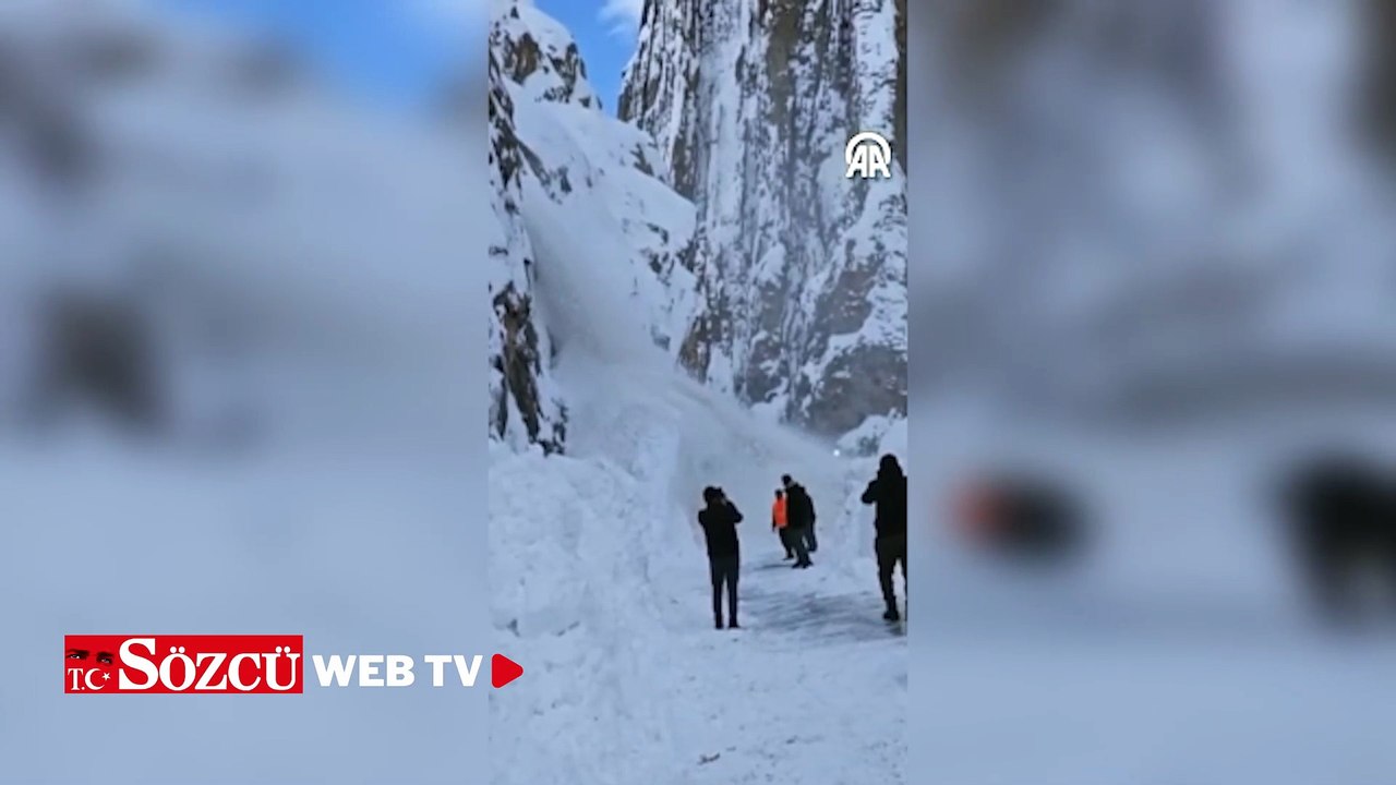 Çığın düşme anı cep telefonu kamerasıyla kaydedildi