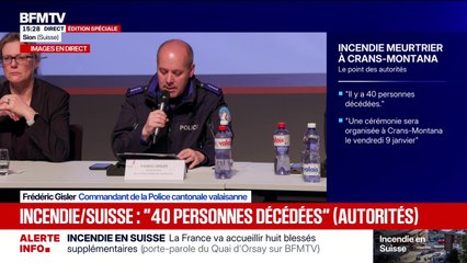 Incendie en Suisse: "Une cérémonie aura lieu le 9 janvier" à Crans-Montana, en hommage aux victimes et leurs proches