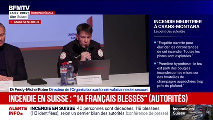 Suisse: "150 intervenants sanitaires" ont porté secours aux victimes dans la nuit de l'incendie