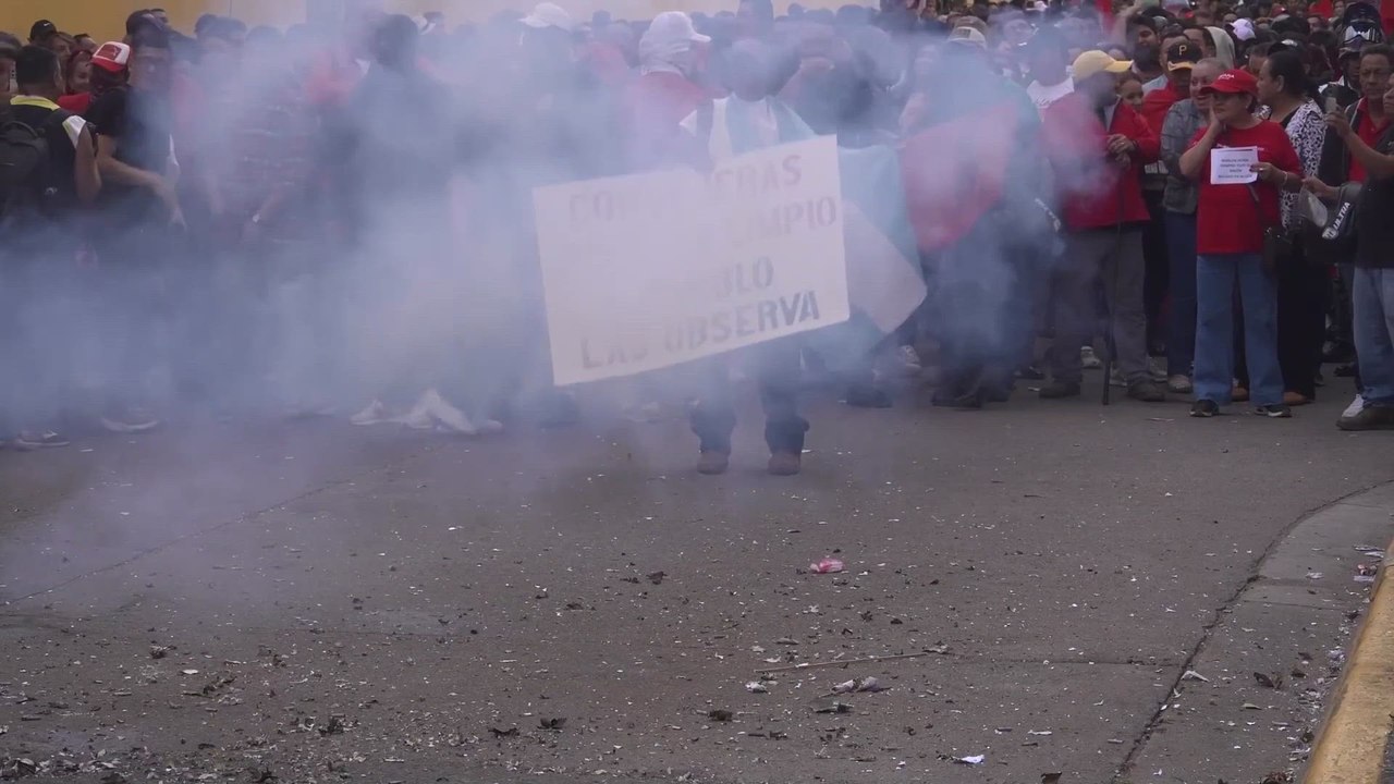 Protestas del Partido Libre contra los resultados electorales