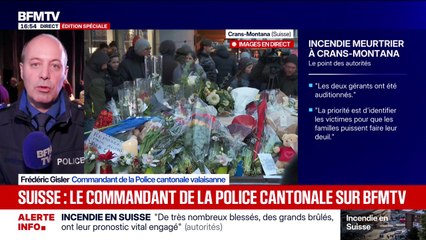 Incendie meurtrier en Suisse à Crans-Montana: "L'identification [des corps] s'effectue selon des protocoles et des standards internationaux, et cela, prend du temps", explique Frédéric Gisler, commandant de la Police cantonale valaisanne