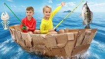 Fishing boat challenge for kids