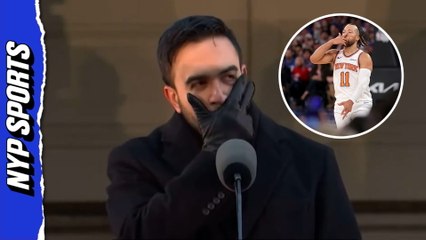 Mayor Zohran Mamdani gives a shout out Knicks star Jalen Brunson at inauguration address