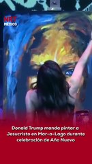 🎨✝️ El presidente Donald Trump sorprendió durante la víspera de Año Nuevo en Mar-a-Lago, al presenciar cómo un artista pintaba una imagen de Jesucristo en el recinto.
