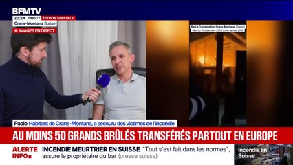 "J'ai progressé dans le couloir, et j'ai trouvé une porte": Paolo, habitant de Crans-Montana, raconte le moment où il a secouru des victimes de l'incendie