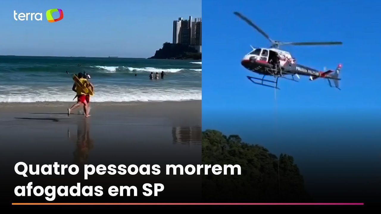 Quatro pessoas morrem afogadas em praias do litoral paulista no 1º dia do ano