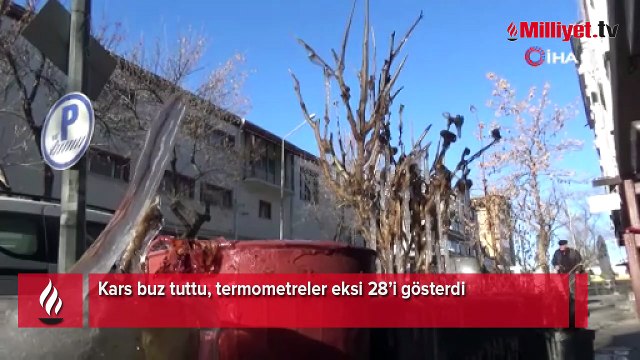 Kars buz tuttu! Termometreler eksi 28’i gösterdi