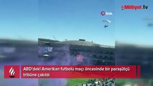 ABD'deki Amerikan futbolu maçı öncesinde bir paraşütçü tribüne çakıldı