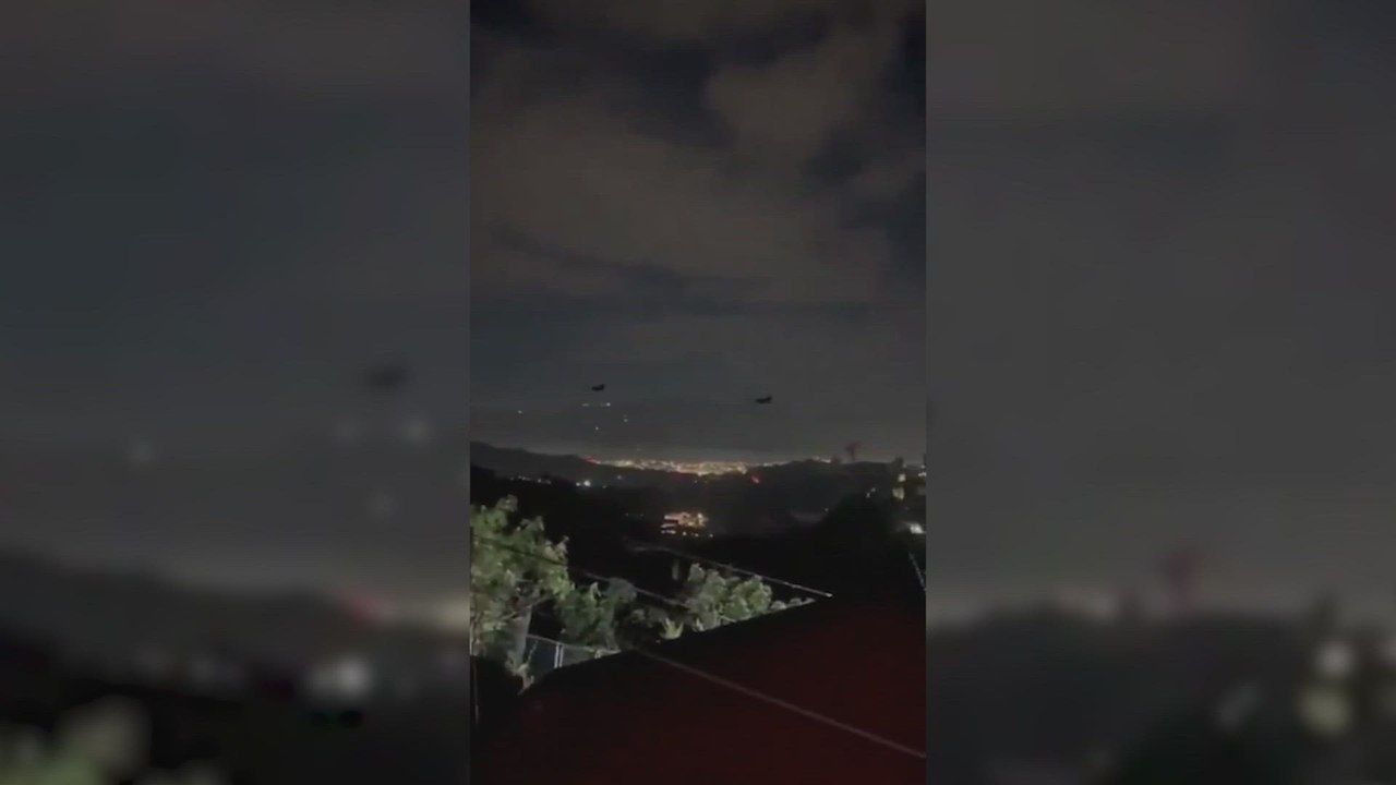 Shocking footage shows suspected U.S. airstrike over Caracas