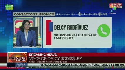 Delcy Rodriguez statements on Pres. Maduro and the First Lady whereabouts