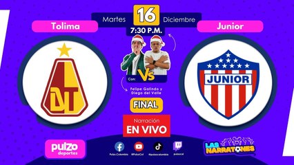EN VIVO: Tolima vs. Junior – Gran Final (Vuelta) Liga BetPlay | Pulzo Deportes