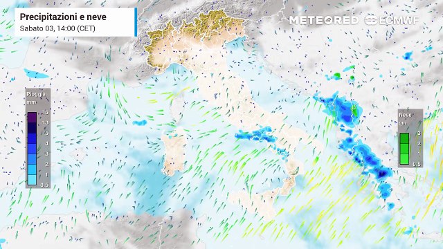 Domenica 4 gennaio 2026, le precipitazioni nelle prossime ore e giorni sull'Italia
