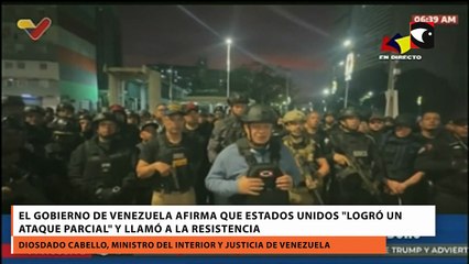 El gobierno de Venezuela afirma que Estados Unidos logró un ataque parcial y llamó a la resistencia