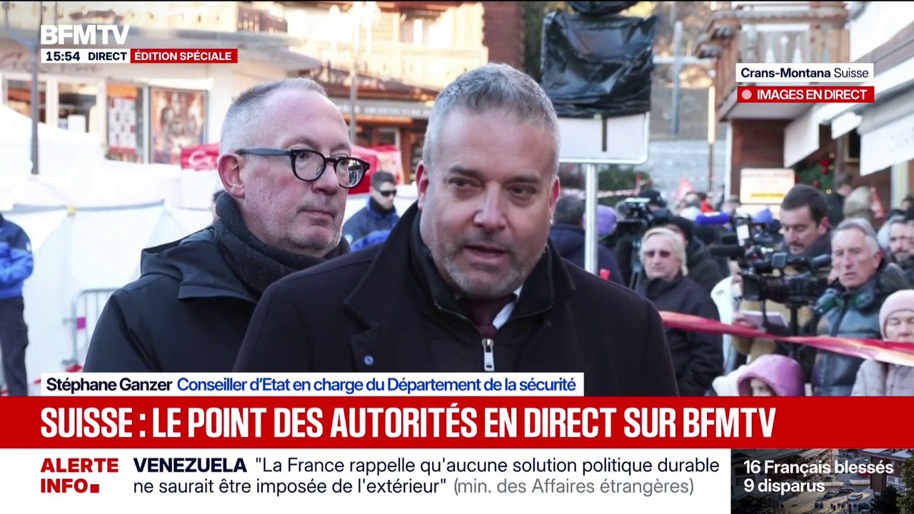 Incendie à Crans-Montana: "Dans les jours qui vont suivre, nous allons pouvoir communiquer d'autres [identités de victimes] à des familles", déclare le conseiller d'État en charge du Département de la sécurité suisse