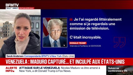 Venezuela: Donald Trump assure avoir regardé "en direct" l'arrestation et l'exfiltration de Nicolás Maduro comme "une émission télévisée"