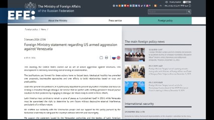 Rusia condena la "agresión militar" de EEUU contra Venezuela y pide evitar mayor escalada