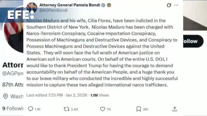 Maduro y Flores fueron formalmente acusados de cuatro cargos en EEUU, según fiscal general