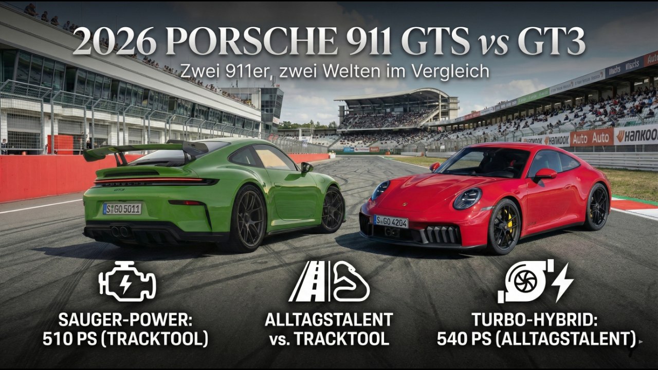 2026 Porsche 911 GTS vs GT3: Turbo-Hybrid gegen Sauger-Power