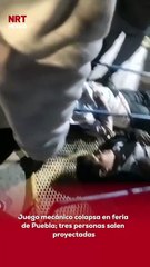 🚨🎡 Momentos de pánico se vivieron en una feria de Puebla, luego de que un juego mecánico colapsara repentinamente mientras estaba en funcionamiento.