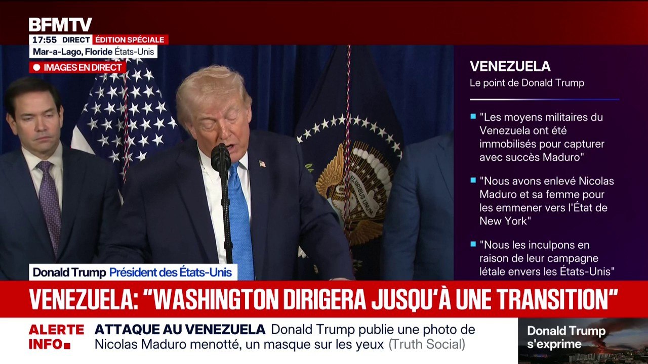 Capture de Nicolás Maduro: "Les actifs pétroliers des États-Unis vont maintenant être sûrs", déclare Donald Trump