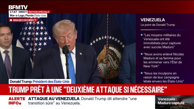 Capture de Nicolas Maduro: Nous étions prêts à réaliser une deuxième attaque et nous sommes prêts à la réaliser si nécessaire , déclare Donald Trump