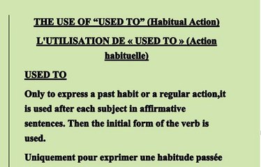 Apprendre l'anglais en français(Learn how to "used to" in your native language)