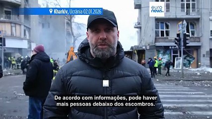 Pelo menos dois mortos e vários feridos após ataque russo a Kharkiv, na Ucrânia