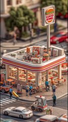 Miniature Burger King Restaurant | Tiny Fast Food World