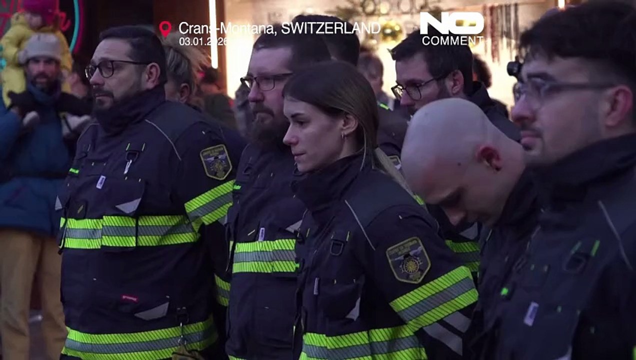 Suíça: bombeiros prestam homenagem às vítimas do incêndio mortal numa estância de esqui