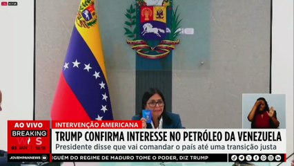 Delcy Rodríguez fala à imprensa: “Venezuela tem um único presidente”
