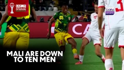 Mali are down to ten men after a horrible studs-up challenge