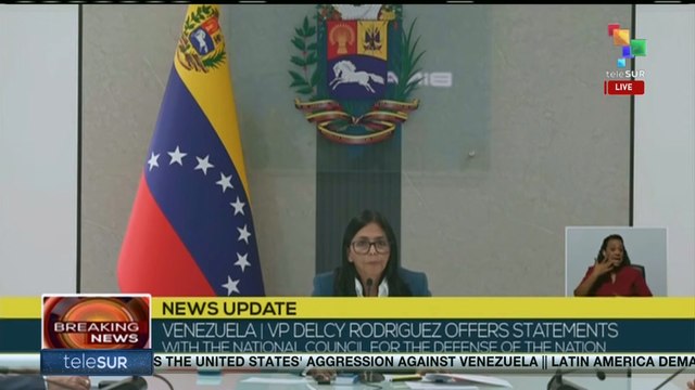 VP Delcy Rodríguez offers statements with the National Defense Council of the nation