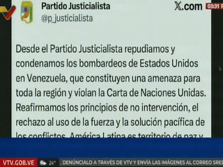 Partido Judicialista condena bombardeos de EE. UU. en territorio de Venezuela