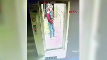 Kaskla apartmana giren şüpheli idrarını yapıp, damdaki kuşları çaldı; o anlar kamerada